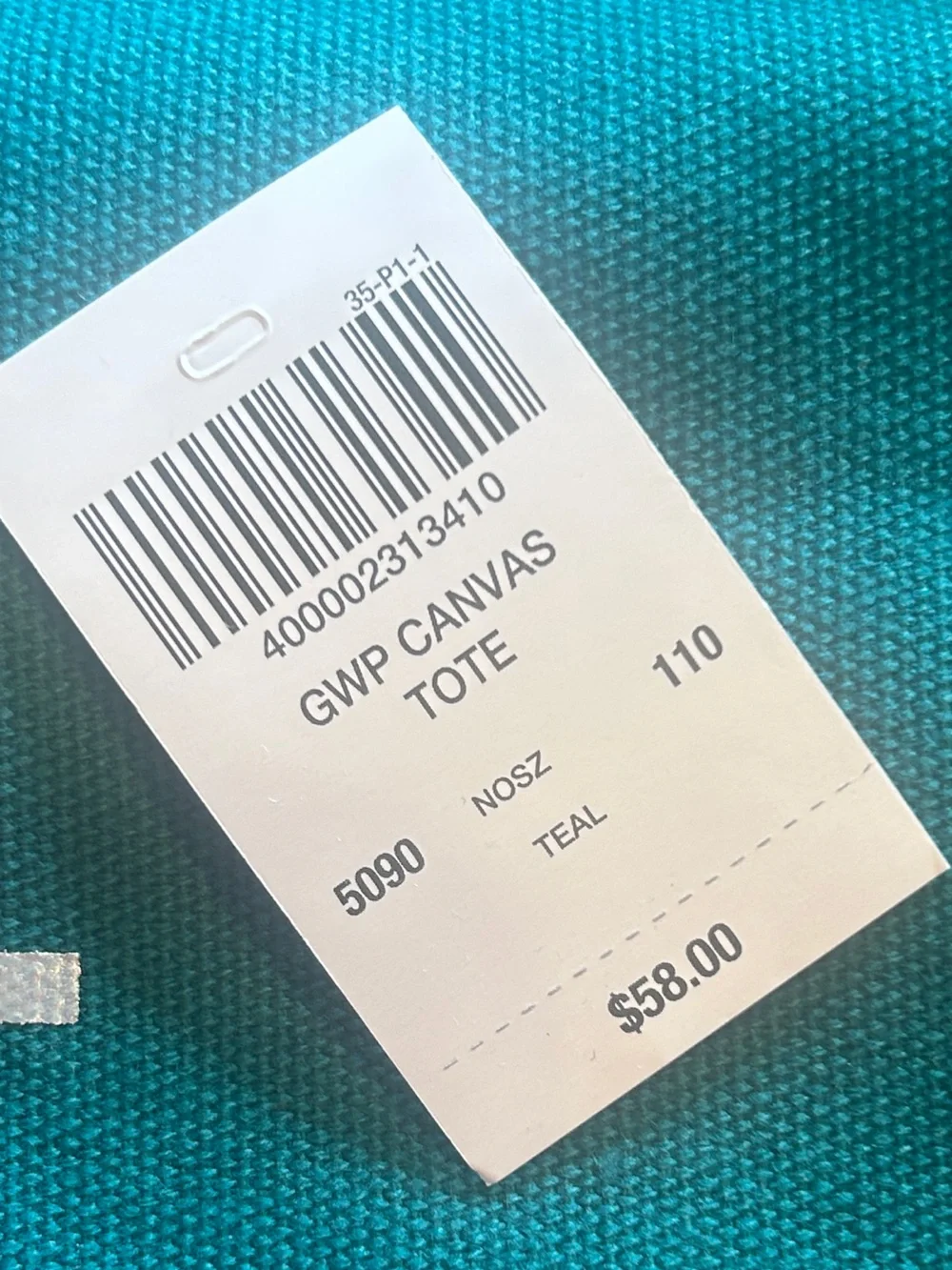 henri bendel Teal Canvas Tote with Black Trim - Picture 5 of 5